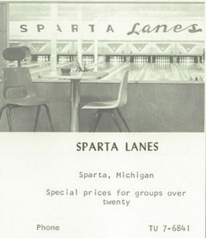 Sparta Lanes (Garden Patch Restaurant) - 1966 High School Yearbook Ad